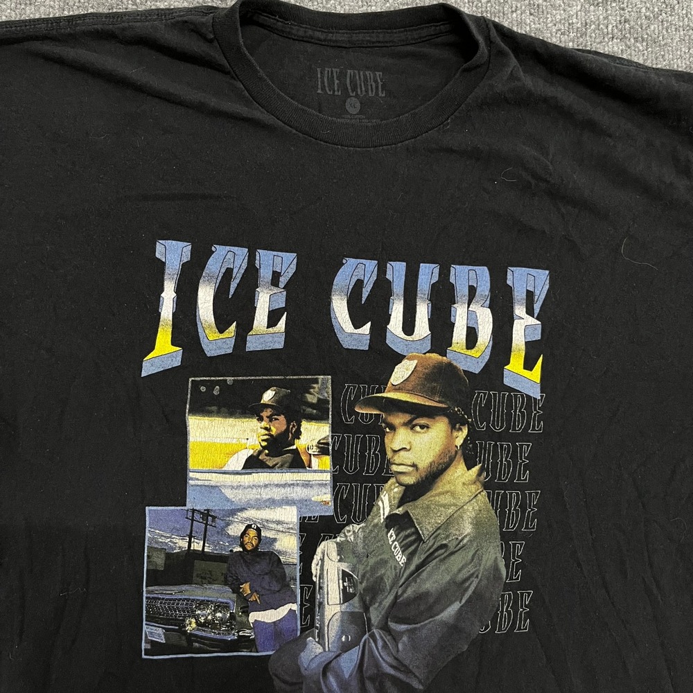 Ice Cube T-Shirt Mens Size XL Black Graphic Hip Hop Rap Tee Short Sleeve Cotton